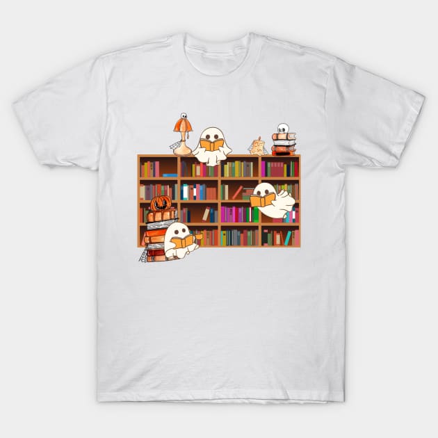 Ghost Library, Teacher Halloween Shirt, Halloween Shirt, Ghost Reading Shirt, Gift for Halloween, Spooky Season, Funny Halloween Shirt T-Shirt by HoosierDaddy
